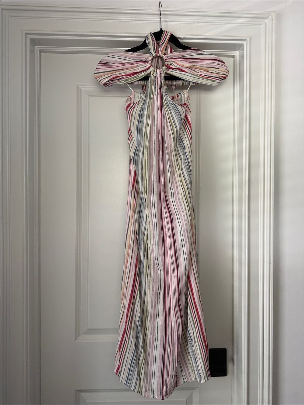 Elan Striped Halter Maxi Dress